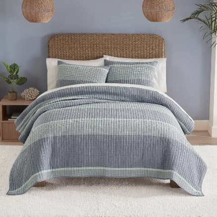 3-Piece King Quilt Set in Navy
