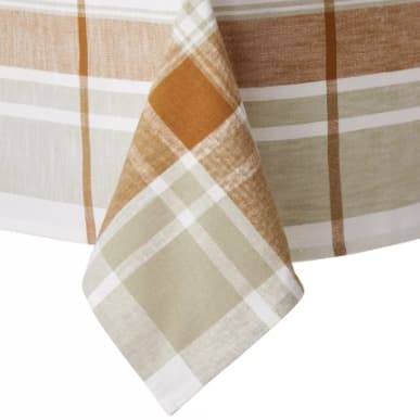 Woven Plaid 60-Inch x 84-Inch Oblong Tablecloth in Pecan
