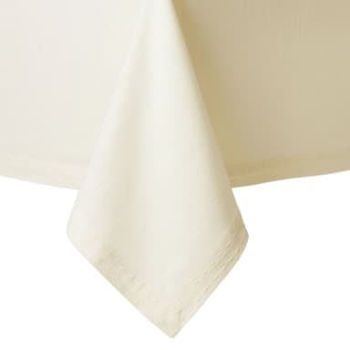 Border Stitch 60-Inch x 102-Inch Oblong Tablecloth in Coconut Milk